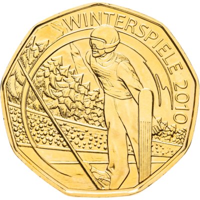 купить Австрия 5 евро 2010 "XXI зимние олимпийские игры - Прыжки на лыжах с трамплина"