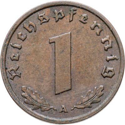 купить Германия, Третий рейх 1 рейхспфенниг (reichspfennig) 1939 "А"