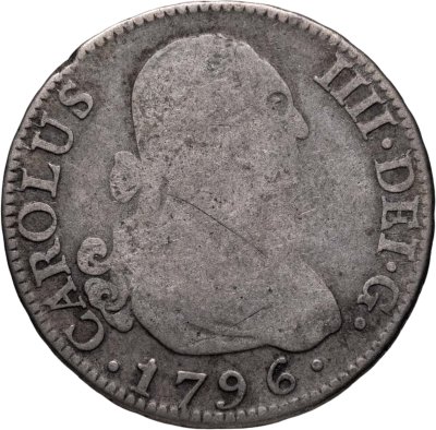 купить Испания 2 реала 1796 Король Карл IV, знак монетного двора "M" - Мадрид