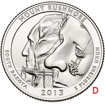купить США 25 центов (квотер) 2013 D — Национальный мемориал Маунт-Рашмор