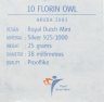 Купить Аруба 10 флоринов 2003 "Сова" в футляре с сертификатом