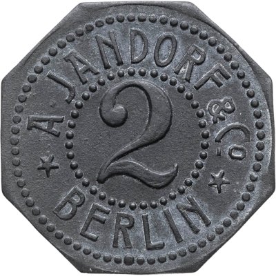 купить Германия, Берлин, компания Jandorf, нотгельд 2 пфеннига 1918-1920