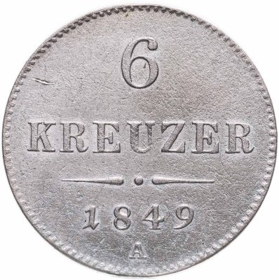 купить Австрия 6 крейцеров 1849