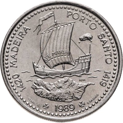 купить Португалия 100 эскудо (escudos) 1989 Золотой век открытий - Открытие острова Мадейра