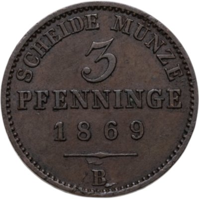 купить Пруссия 3 пфеннига 1869 B