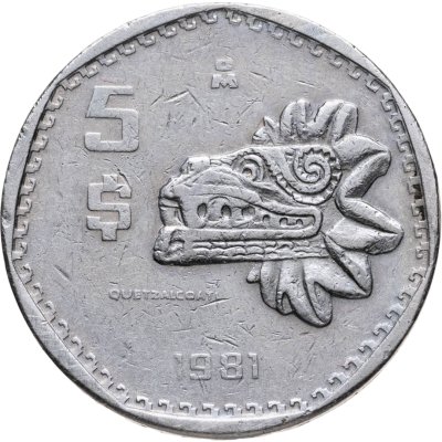купить Мексика 5 песо (pesos) 1981