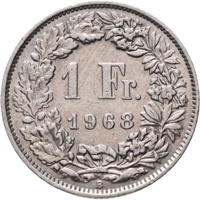купить Швейцария 1 франк (franc) 1968