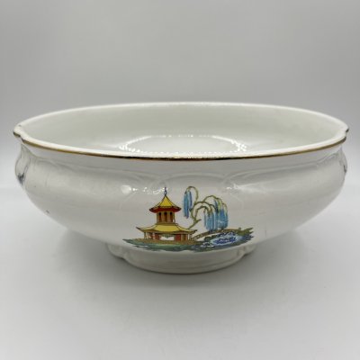 купить Салатник в стиле шинуазри, Faïencerie de Saint-Ghislain, фаянс, деколь, золочение, Бельгия, 1920-1940 гг.