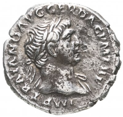 купить Римская империя, Траян, 98-117 годы, Денарий. (Трофей)