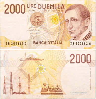 купить Италия 2000 лир 1990
