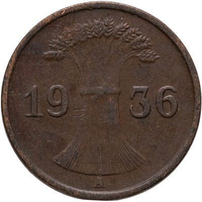купить Германия 1 рейхспфенниг (reichspfennig) 1936 A знак монетного двора "A" — Берлин