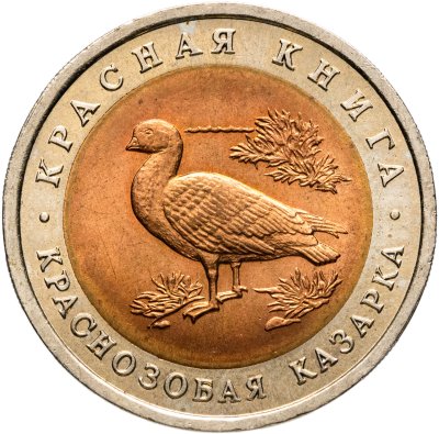 купить 10 рублей 1992 ЛМД Краснозобая казарка - Красная книга
