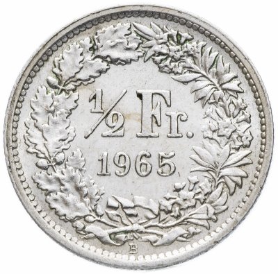купить Швейцария 1/2 франка 1965