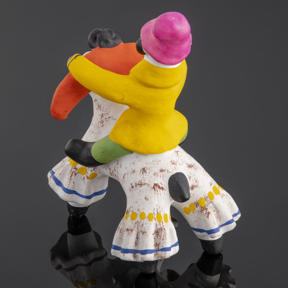 Игрушка Дымковская "Всадник на козлике", глина, роспись, СССР, 1970 ...