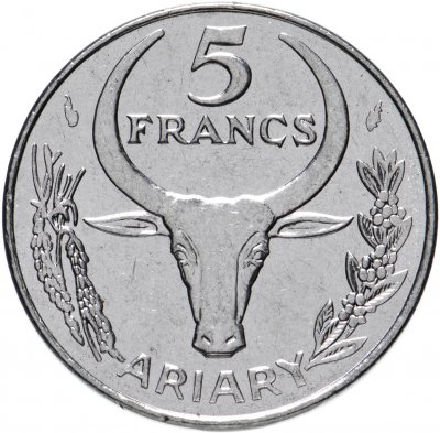 купить Мадагаскар 5 франков (francs) 1986
