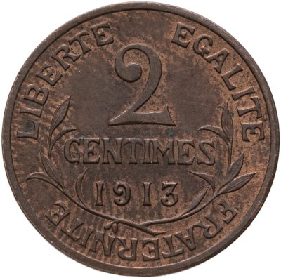 купить Франция 2 сантима (centimes) 1913