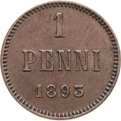 купить 1 пенни 1893, монета для Финляндии