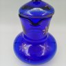 Купить Кувшин с крышкой синего цвета с декором в виде снежинок, стекло, золочение, СССР, 1970-1990 гг.