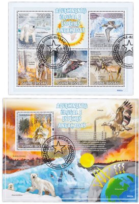 купить Гвинея-Бисау набор из 2 квартблоков "Флора и Фауна"