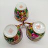 Купить Чайный сервиз с цветочным декором на 3 персоны (9 предметов), фарфор, деколь, роспись эмалевыми красками, золочение, Китай, 1960-1980 гг.
