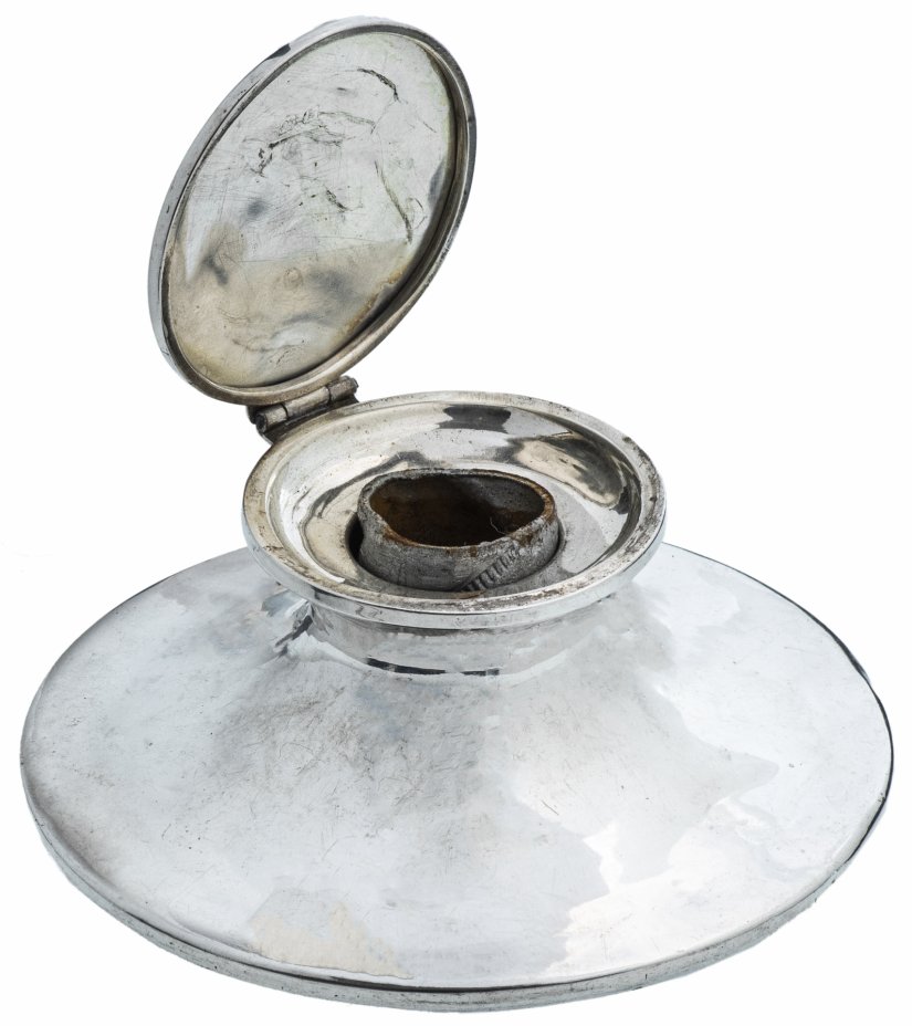 купить Большая серебряная чернильница, серебро 925 пр., г.Бирмингем, Великобритания, 1909 г.