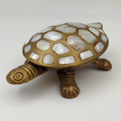 купить Шкатулка для украшений "Черепаха", латунь, перламутр, Индия, 1980-2000 гг.