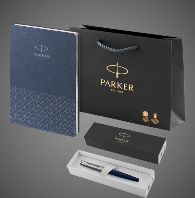 Купить Подарочный набор: Ручка перьевая Parker Jotter Royal Blue CT, Mblue и Ежедневник недатированный, синий, Лаки и смолы: лак, нержавеющая сталь, 2026 г.