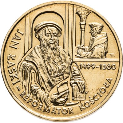 купить Польша 2 злотых (zlote) 1999 "500 лет со дня рождения Яна Лаского"