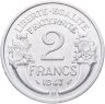Купить Франция 2 франка (francs) 1947 B  знак монетного двора: "B" -" Бомон-ле-Роже"
