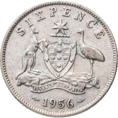 купить Австралия 6 пенсов (pence) 1956