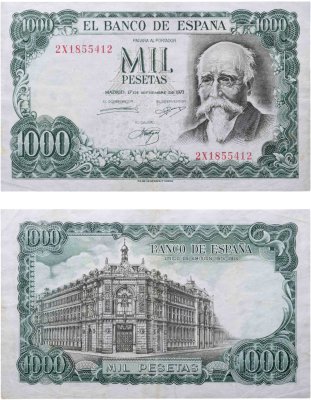 купить Испания 1000 песет 1971 (Pick 154a)