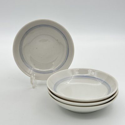 купить Набор из 4-х розеток, украшенных линейным орнаментом [Экспортная марка], фарфор, роспись, Дулевский фарфоровый завод (Дулёво), СССР, 1927-1932 гг.