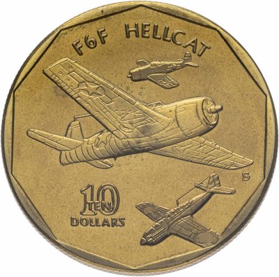 купить Маршалловы острова 10 долларов 1991 "самолет F6F HELLCAT"