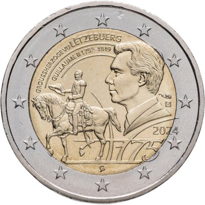 купить Люксембург 2 евро (euro) 2024 "175-я годовщина со дня смерти великого герцога Гильома II"