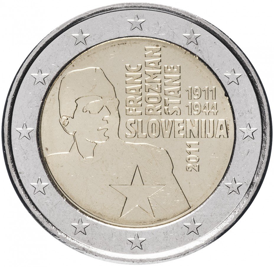 купить Словения 2 евро 2011 "100 лет со дня рождения Франца Розмана"