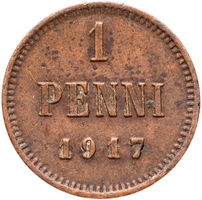 купить 1 пенни (penni) 1917, монета для Финляндии