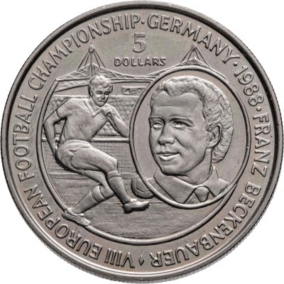 купить Ниуэ 5 долларов (dollars) 1988 "Чемпионат Европы по футболу, ФРГ 1988"