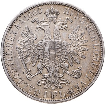 купить Австрия 1 флорин (florin) 1860 A знак монетного двора "A" - Вена