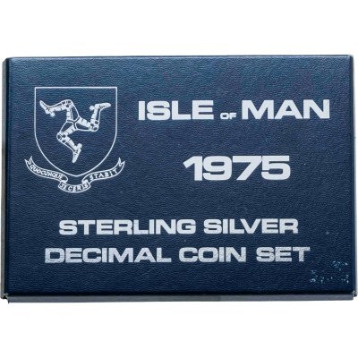 купить Остров Мэн набор из 6-ти монет 1975 г. в официальном буклете с сертификатом