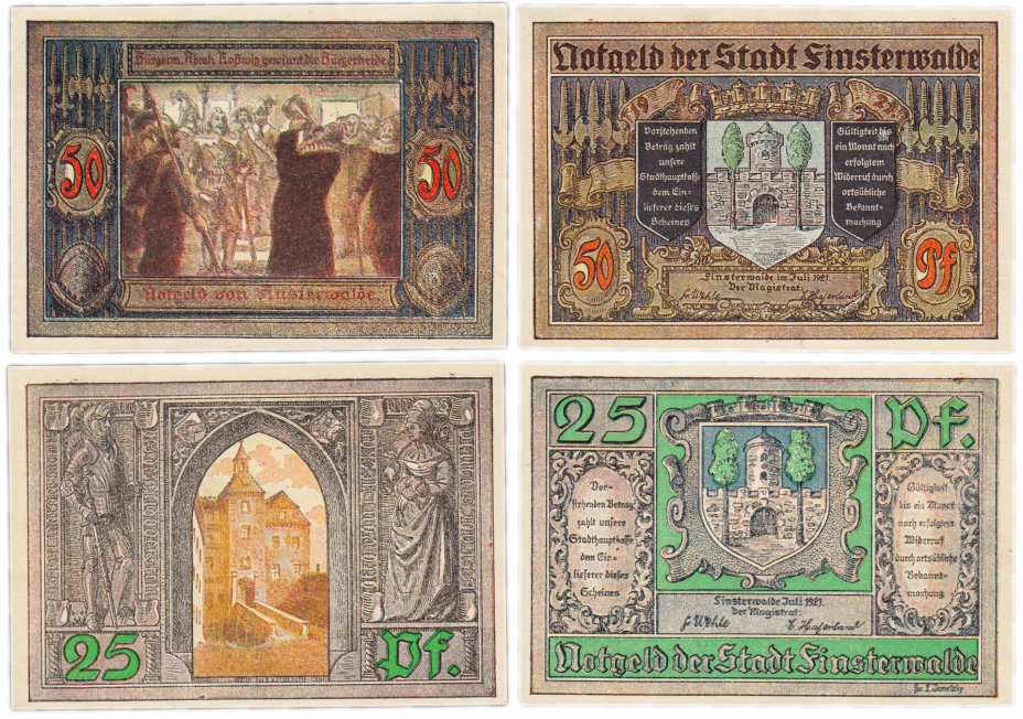 купить Германия (Бранденбург: Финстервальде) набор из 2-х нотгельдов 1921