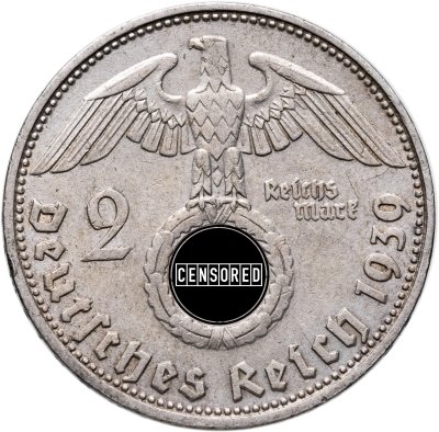 купить Германия, Третий рейх 2 рейхсмарки (reichsmark) 1939, знак монетного двора "D" - Мюнхен