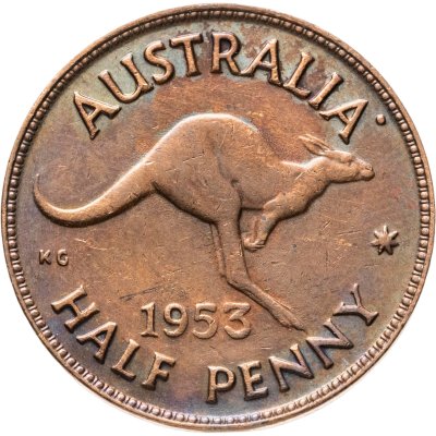 купить Австралия 1/2 пенни (penny) 1953