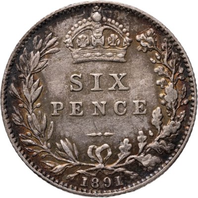 купить Великобритания 6 пенсов (pence) 1891