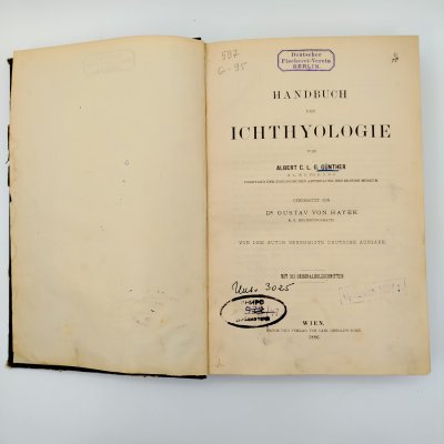 купить Книга "Руководство по ихтиологии" ("Handbuch der Ichthyologie") на немецком языке, автор Альберт К. Л. Г. Гюнтер (Albert C. L. G. Günther), издательство Druck und Verlag von Carl Gerold’s Sohn (Вена), бумага, печать, Австрия, 1886 г.