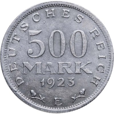 купить Германия 500 марок (mark) 1923, знак монетного двора "Е"