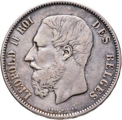 купить Бельгия 5 франков (francs) 1873 Леопольд II