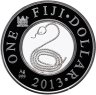 Купить Фиджи 1 доллар 2013 Proof "Китайский гороскоп (лунный календарь) - Год змеи - филигранная" в футляре с сертификатом