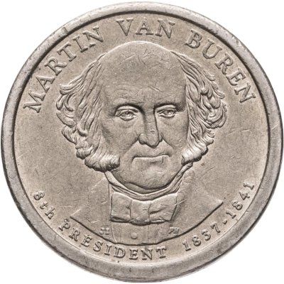 купить США 1 dollar (доллар) 2008 Мартин Ван Бюрен (8-й президент США) знак монетного двора "P" - Филадельфия