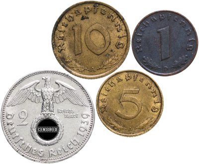 купить Нацистская Германия (Третий рейх) набор из 4 монет 1937 - 1939