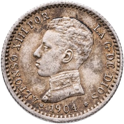 купить Испания 50 сентимо (centimos) 1904, 10 внутри звезд